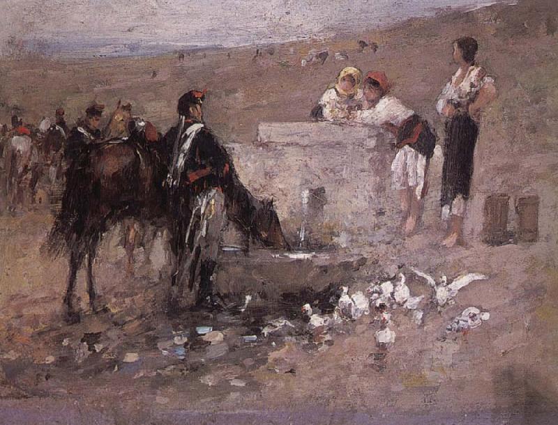 Nicolae Grigorescu Girls and Young Men by the Well China oil painting art